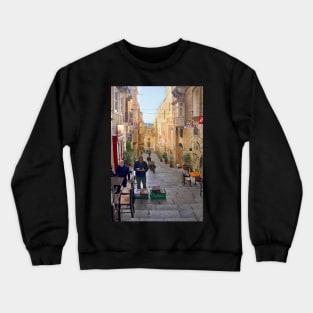 Old Street, Valletta, Malta Crewneck Sweatshirt